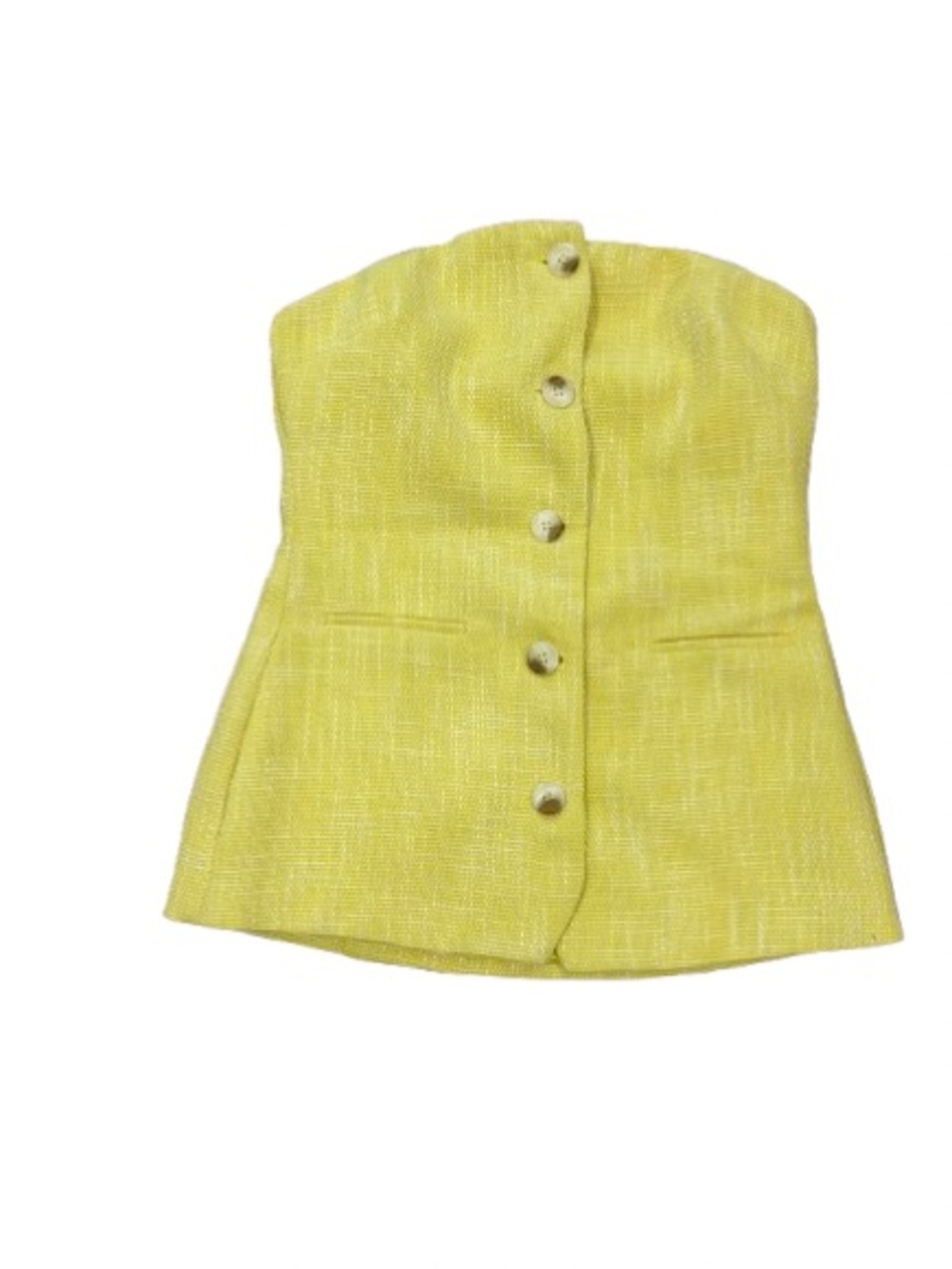 NWT Strapless Yellow Tweed Top